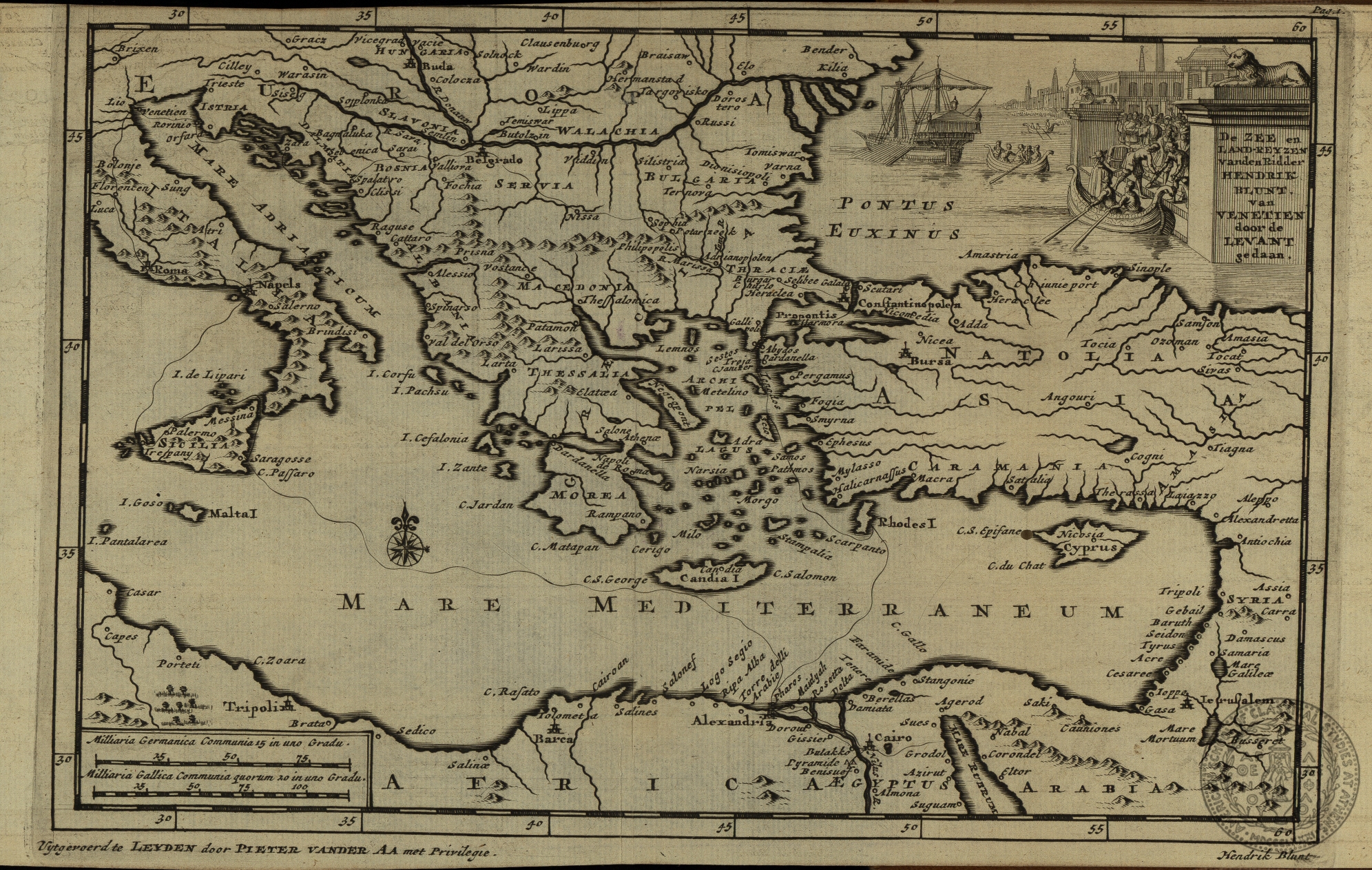 De Zee en Land-reyzen vanden Ridder Hendrik Blunt van Venetien door de Levant gedaan